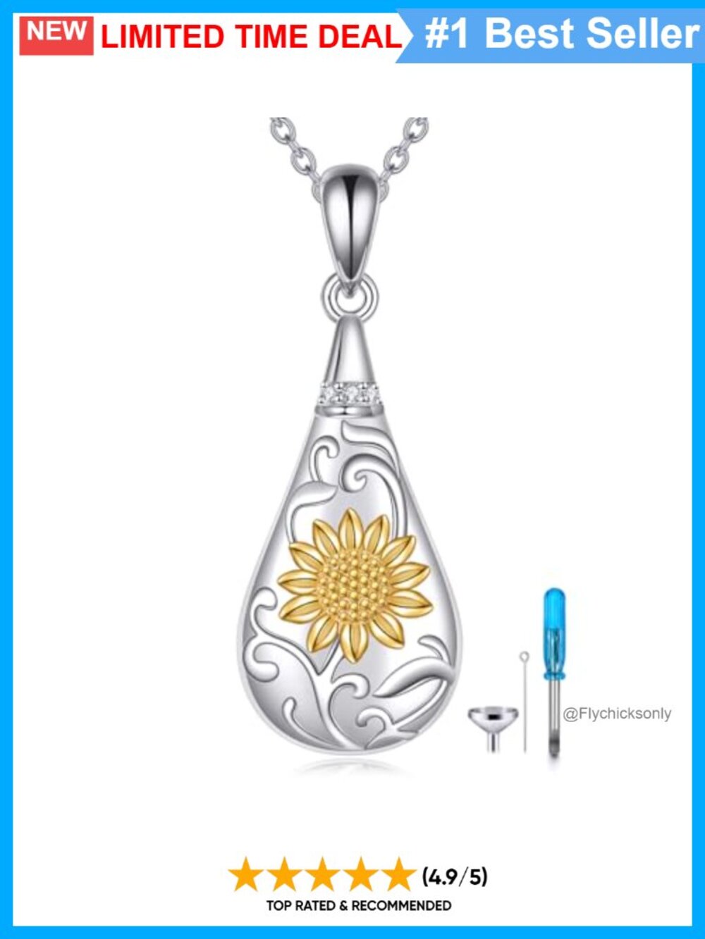 Sterling Silver Mountain Urn Necklace Abalone Shell Cremation Jewelry